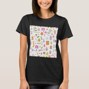 Camiseta Diseño de patrón de invierno y Navidad.