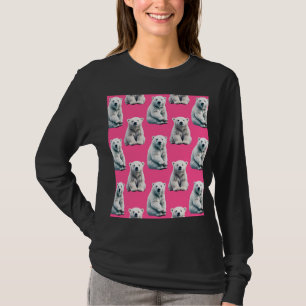 Camiseta Diseño de patrón de oso polar rosa