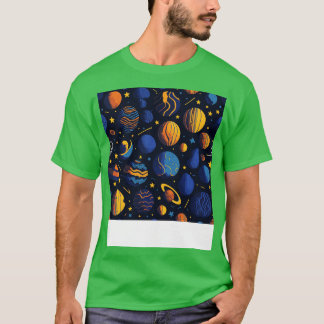 Camiseta Diseño de patrón de planetas estrellado nocturno p