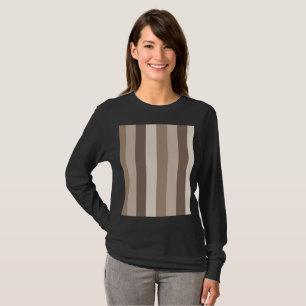 Camiseta Diseño de patrón de rayas en tonos tierra neutros