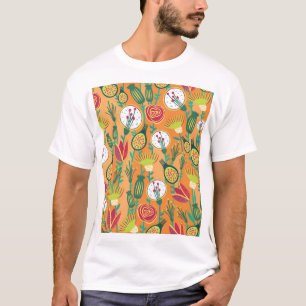 Camiseta Diseño de patrón inmaculado de color floral