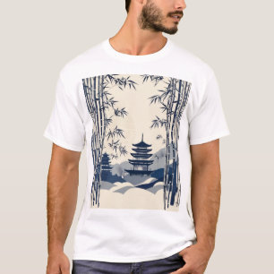 Camiseta Diseño de patrón japonés tradicional elegante asiá