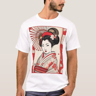 Camiseta Diseño de Patrón Japonés Tradicional - Geom Elegan