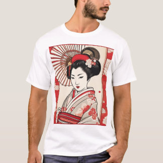 Camiseta Diseño de Patrón Japonés Tradicional - Geom Elegan