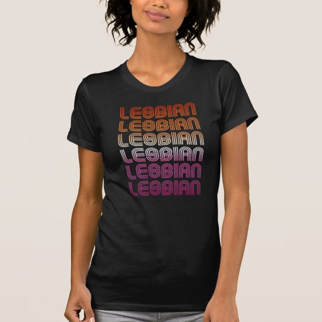 Camiseta Diseño de Patrón Retro Lésbico (Anverso)