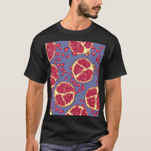 Camiseta Diseño de patrón sin foco de fruta granada