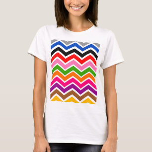 Camiseta Diseño de patrones de chequeo de zigzag multicolor