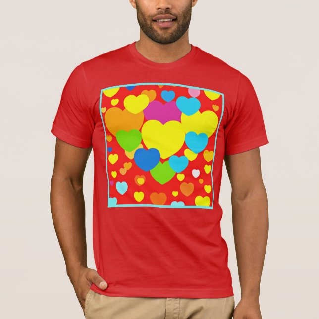 Camiseta Diseño de patrones de corazón (Anverso)
