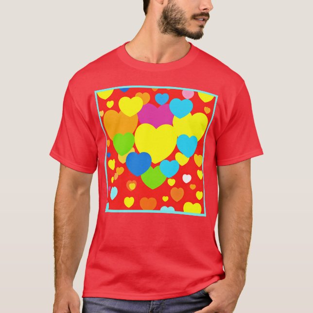 Camiseta Diseño de patrones de corazón (Anverso)