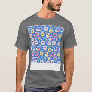 Camiseta Diseño de patrones de donut deliciosamente dulces 