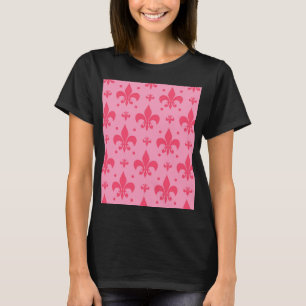 Camiseta Diseño de patrones de flor rosado de lis