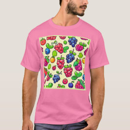 Camiseta Diseño de patrones de fruta de cereza