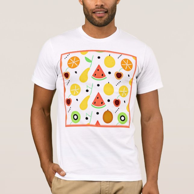Camiseta Diseño de patrones de frutas tropicales (Anverso)