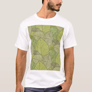Camiseta Diseño de patrones de hojas coloridas