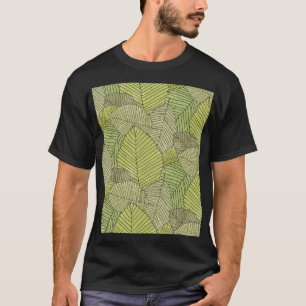 Camiseta Diseño de patrones de hojas coloridas