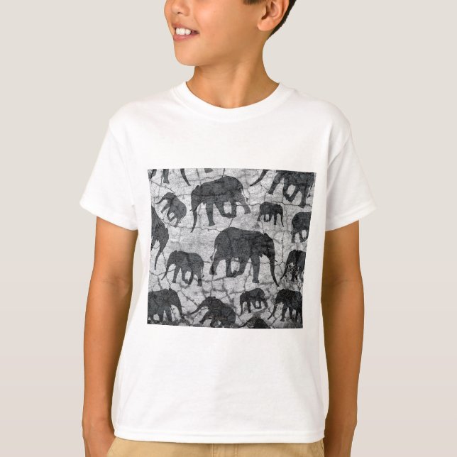 Camiseta Diseño de patrones de hormigón elefante (Anverso)