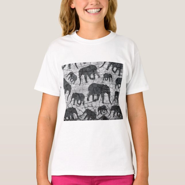 Camiseta Diseño de patrones de hormigón elefante (Anverso)