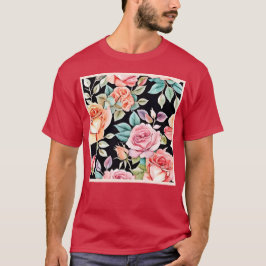 Camiseta Diseño de patrones de jardín de Rosa