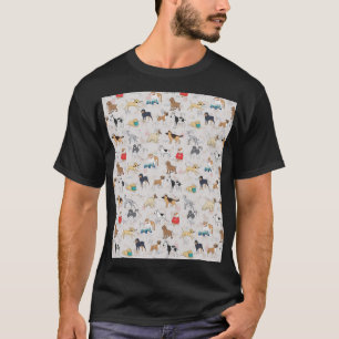 Camiseta Diseño de patrones de perros pequeños