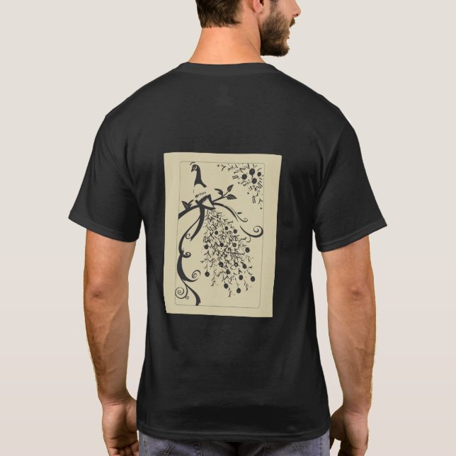 Camiseta Diseño de pavo real de camiseta.. (Reverso)