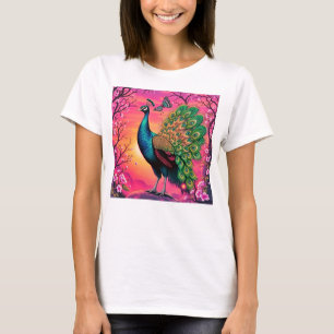 Camiseta Diseño de pavo real majestuoso