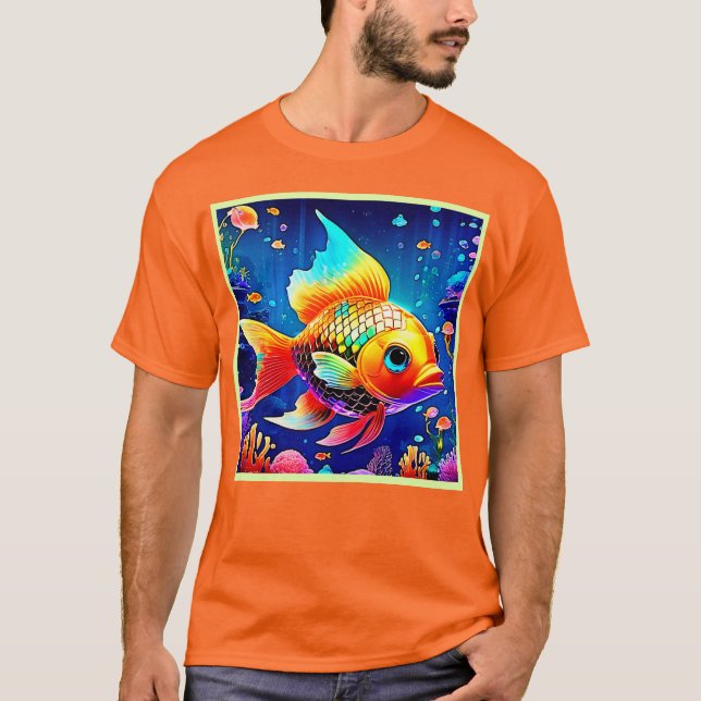 Camiseta Diseño de peces de arrecife oceánica arcoiris (Anverso)