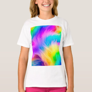Camiseta Diseño de pelaje de colores de arcoíris-75293