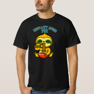 Camiseta Diseño de perezoso comiendo fideos para mejorar el