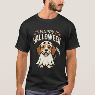 Camiseta Diseño de perro Beagle Feliz Halloween_1