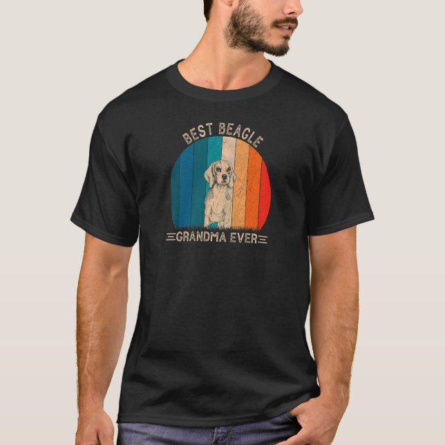 Camiseta Diseño de Perro Beagle Retro para Abuela Madre (Anverso)