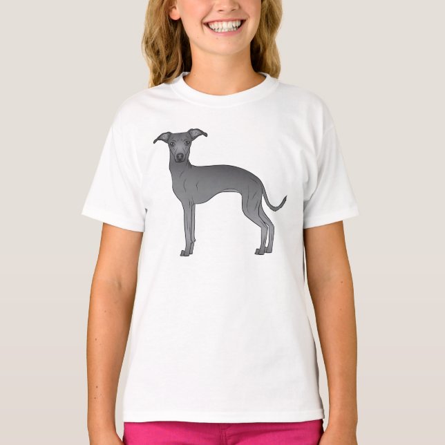 Camiseta Diseño de perro de dibujos animados azul italiano (Anverso)