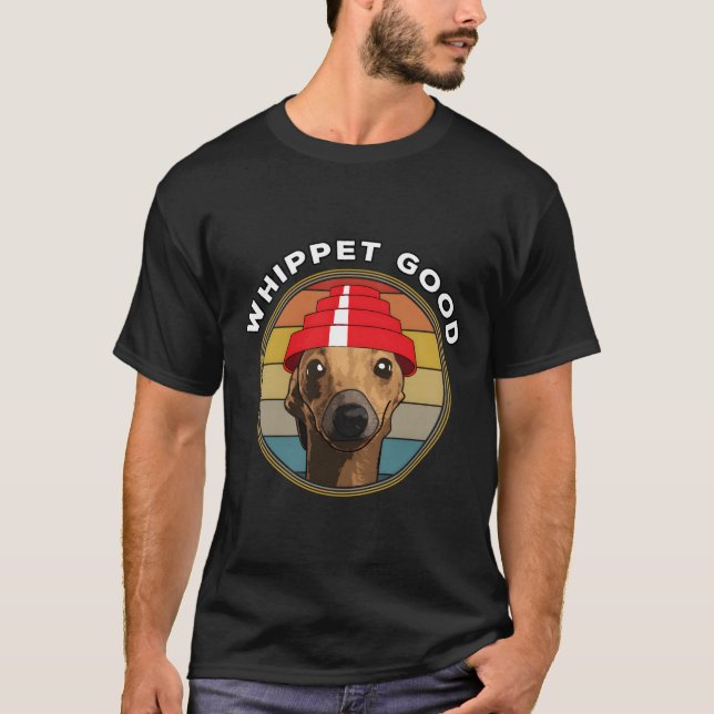 Camiseta Diseño de perro divertido de Whippet con música de (Anverso)