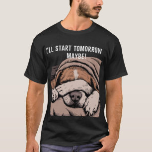 Camiseta Diseño de perro durmiente perezoso y adorable