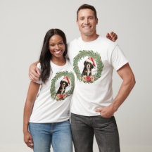 Diseño de perro floral de Navidad con acuarela