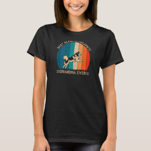 Camiseta Diseño de perro malamute para las mujeres retro de