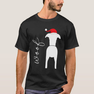 Camiseta Diseño De Perro Marioneta Con Santa Claus Gorra De