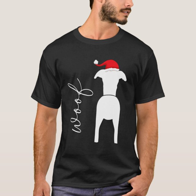 Camiseta Diseño De Perro Marioneta Con Santa Claus Gorra De (Anverso)