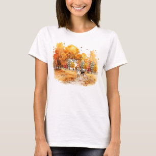Camiseta Diseño de perro otoñal en acuarela - Beagle