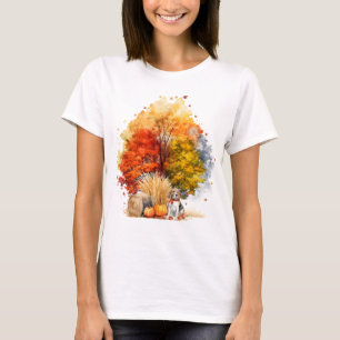 Camiseta Diseño de perro otoñal en acuarela - Beagle
