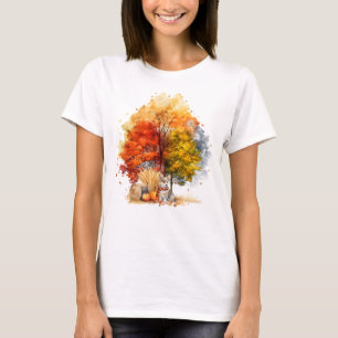Camiseta Diseño de perro otoñal en acuarela - Corgi