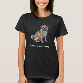 Camiseta diseño de perro Pug lindo
