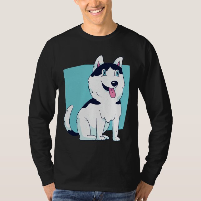 Camiseta Diseño de perros pequeños Husky (Anverso)