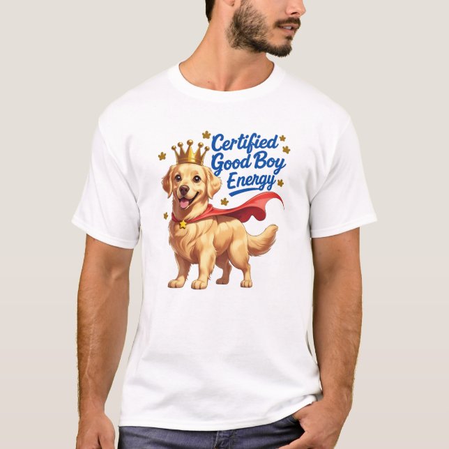 Camiseta Diseño de Personalizado de Good Boy Certificado -  (Anverso)