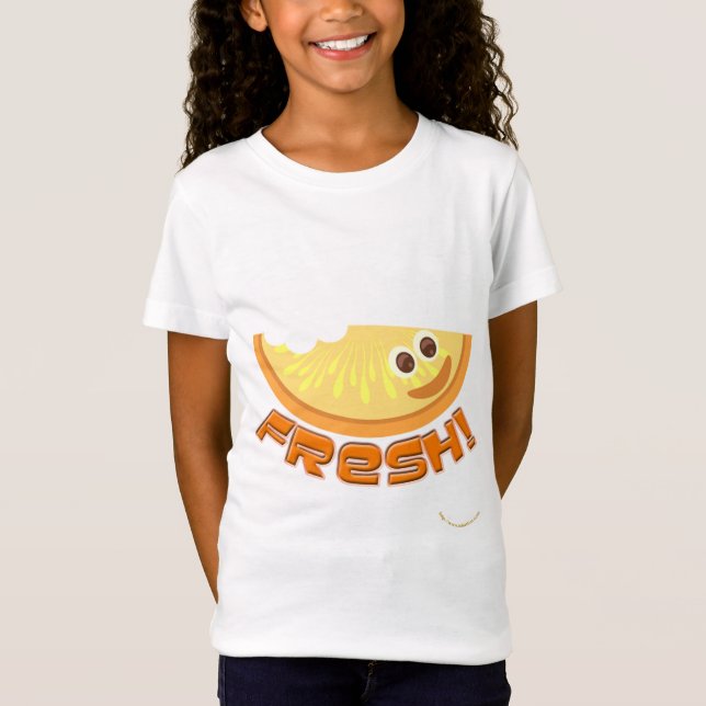 Camiseta Diseño de Personalizado de rebanada de Naranja fre (Anverso)