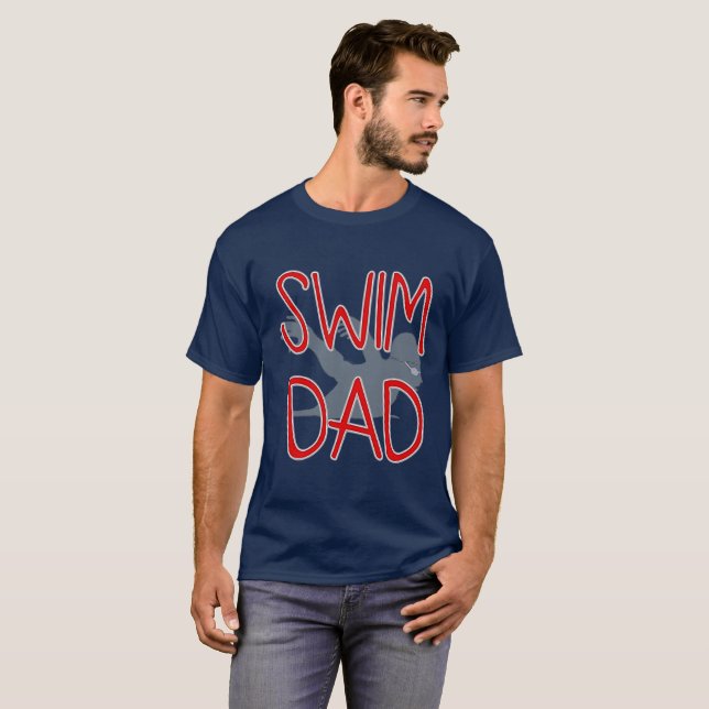 Camiseta Diseño de personalizado Swim Dad (Anverso completo)