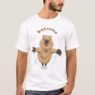 Camiseta Diseño de personalizados de quokka saltando feliz