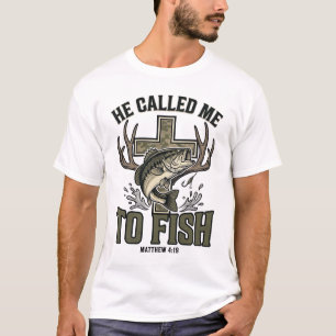 Camiseta Diseño de Pesca Cristiano Me Llamó a Pescar