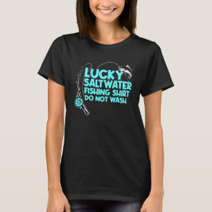 Camiseta Diseño de pesca de agua salada afortunado pescador