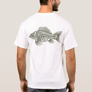 Camiseta Diseño de Pesca de Esqueleto de Pescado
