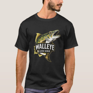 Camiseta Diseño de pesca de lucioperca del lago Erie Grande